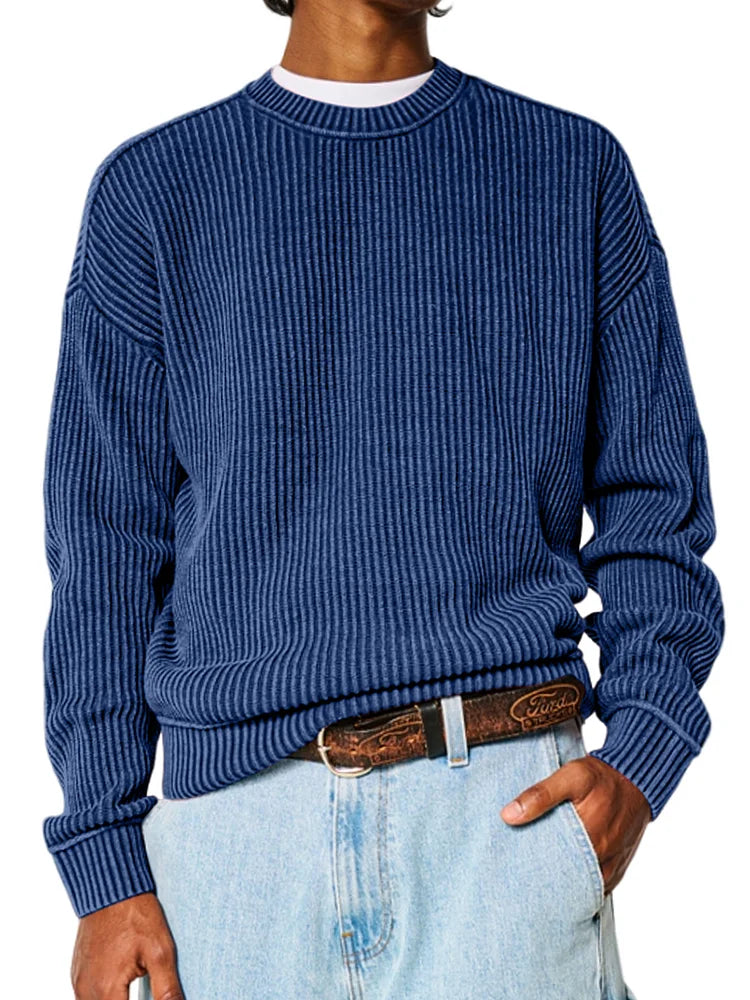 Men's Everyday Versatile Solid Color Basic Crew Neck Sweatershirt